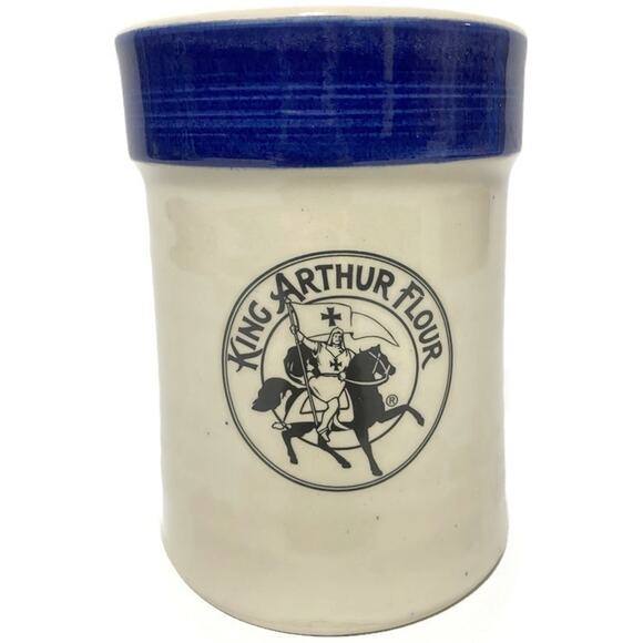 King Arthur Flour Crock Canister Blue Made In USA by Great Bay Pottery 2019 - Picture 1 of 6